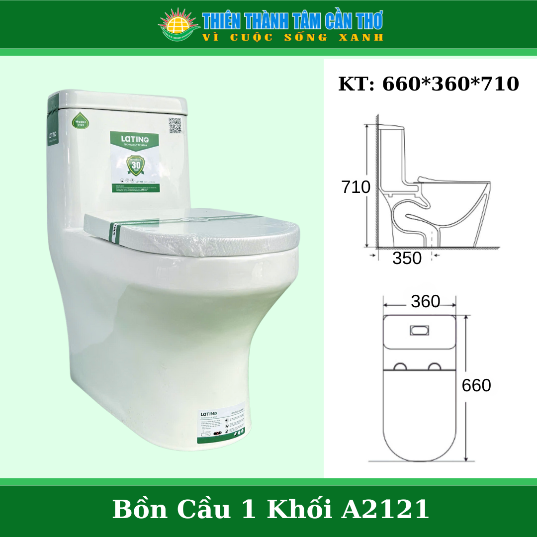 Bàn cầu 1 khối Lating A2121